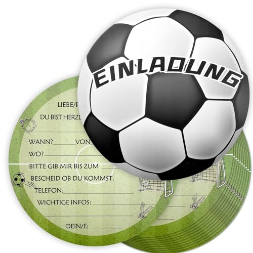 jwtyu 12 Stück Einladungskarten Kindergeburtstag junge Geburtstagseinladungen Fußball einladungskarten für Geburtstagsparty Feiertage und Feste von jwtyu