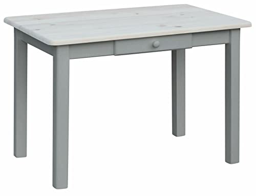 k koma Grau Esstisch MIT SCHUBLADE Küchentisch Tisch MASSIV Kiefer Holz NEU Hersteller Unbehandelt (50 x 60) von k koma