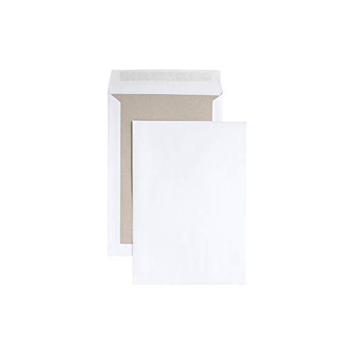 Eurokuvert Versandtaschen mit Papprückwand, DIN B4, 125 g/qm, ohne Sichtfenster, selbstklebend, weiß, 125 Stück von k.A.