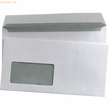 k.A. Briefumschläge DINlang mit Fenster 80g/qm haftklebend weiß VE=100 von k.A.