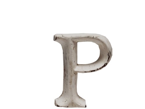 kadoh Holzbuchstabe P (8 cm) zum Aufstellen Handgemachte Buchstaben aus Holz im Vintage-Look als Deko (Creme-Weiß Vintage) von kadoh