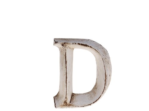 kadoh Holzbuchstabe D (8 cm) zum Aufstellen Handgemachte Dekobuchstaben aus Holz in Vintage-Look (Creme-Weiß Vintage) von kadoh