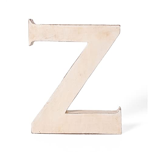 kadoh Holzbuchstabe Z (20 cm) zum Aufstellen Handgemachter Buchstabe aus Holz im Vintage-Look als Deko (Creme-Weiß Vintage) von kadoh
