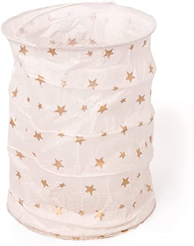 kadoh Papier-Lampion (1 St.) • Lichtertüte in Natur mit goldenen Sternen • Partydeko für Hochzeit, Weihnachten, Fasching • Größe M von kadoh