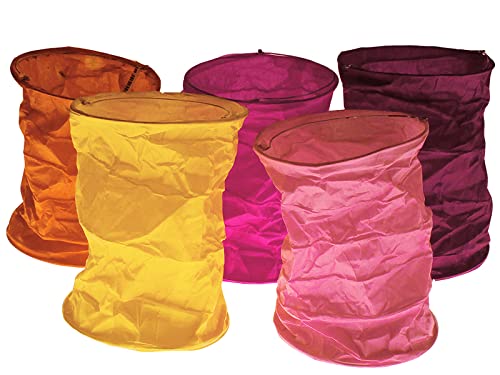 kadoh Papier-Lampion (5 St.) • Lichtertüten in Rot, Orange, Pink & Gelb • Partydeko für Hochzeit, Geburtstag, Fasching • Größe M von kadoh