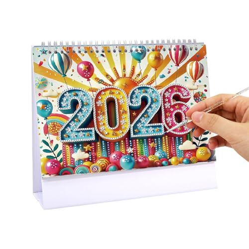 2026 DIYS Diamond Art Desk Calendar,Diamond Art Painting Desk Calendar, Monatskalender Mit Kunstmalerei (Januar Bis Dezember 2026), Für Kinder Und Erwachsene von kaiop
