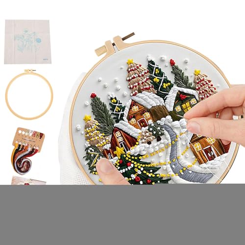 kaiop Handstickerei-Set | Weihnachtsdekorationen Stickerei-Set Für Anfänger | Bastelbedarf Und Wohndekoration Mit Fäden Und Nadeln | Für Erwachsene Kinder Frauen Kunstprojekte Geburtstagsfeiern kaiop Handstickerei-Set | Weihnachtsdekorationen Stickerei-Set Für Anfänger | Bastelbedarf Und Wohndekoration Mit Fäden Und Nadeln | Für Erwachsene Kinder Frauen Kunstprojekte Geburtstagsfeiern von kaiop
