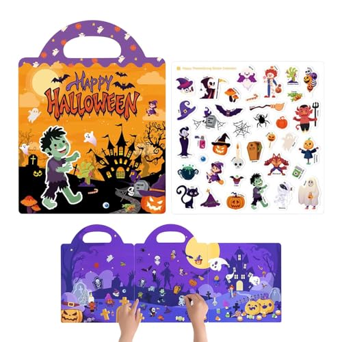kaiop Stickerbuch | Halloween Wiederablösbare Stickerbücher Für Kinder | Spielzeug Bastelaktivitäten Für 3-6 Jahre Mädchen Kindergarten Flugreise Party kaiop Stickerbuch | Halloween Wiederablösbare Stickerbücher Für Kinder | Spielzeug Bastelaktivitäten Für 3-6 Jahre Mädchen Kindergarten Flugreise Party von kaiop