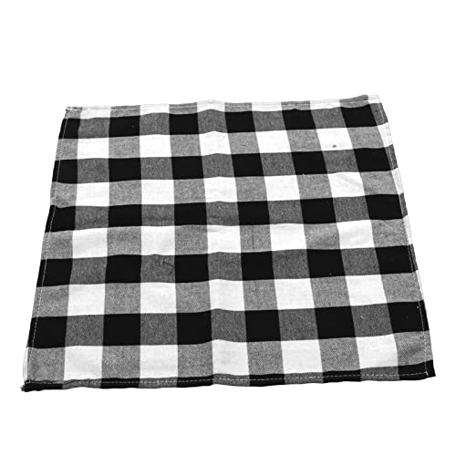kaisudiAP Weihnachts -Tischdecke 5 PCs Plaidmuster Langlebiger wiederverwendbarer Polyester -Tischabdeckpartys Abendessen (Black and White Plaid HM2290703) von kaisudiAP