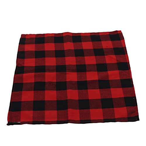 kaisudiAP Weihnachts -Tischdecke 5 PCs Plaidmuster Langlebiger wiederverwendbarer Polyester -Tischabdeckpartys Abendessen (Red Plaid HM2290702) von kaisudiAP