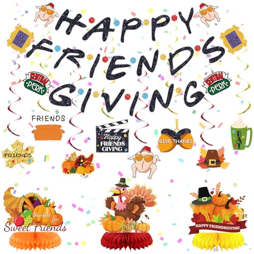 Partydekorationen für Freundschaftsfeiern, Banner zum Aufhängen, Wirbel und Tischdekoration, Waben-Mittelstücke für Thanksgiving, Urlaub, Herbst-Party-Dekorationen von kaixiaoru