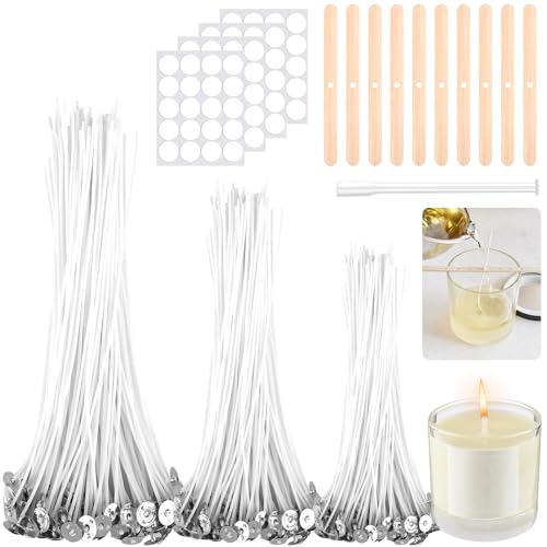 KAIYAYA 150 Stück Kerzendochte für Kerzen Kerzendocht Set Kerzen Selber Machen Set Rauchfrei Kerzendocht Natürliche Baumwolle 3 Längen für die Kerzenherstellung Candle(10/15/20cm) von kaiyaya
