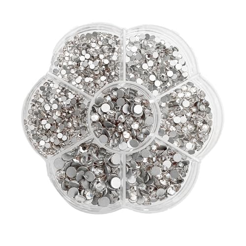 KAIYAYA 5000 Pieces Hotfix Rhinestones,2 Kartons Clear Rhinestones for Clothing Crafts Mixed 7 Sizes Glitter Stones for Textiles Strasssteine Glitzersteine,Ab for Crafts Mixed Sizes 1.5-4.8 mm von kaiyaya