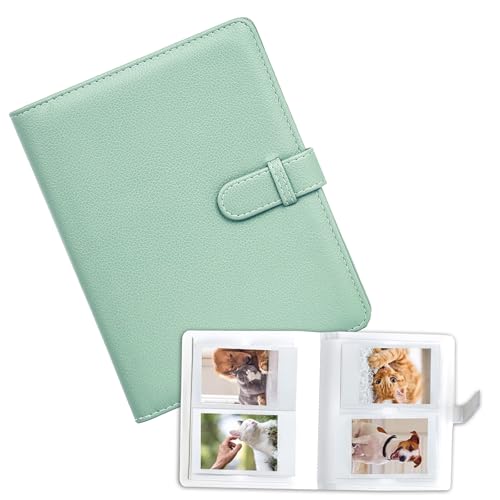 KAIYAYA 64 Taschen Fotoalbum Buch für 2x3 Inch Film - Mini kleine Alben für Fujifilm Instax Mini Sofortbildkamera, für Polaroid Hi-Print Bilder, Kpop Fotokartenhalter Binder (Mint) von kaiyaya