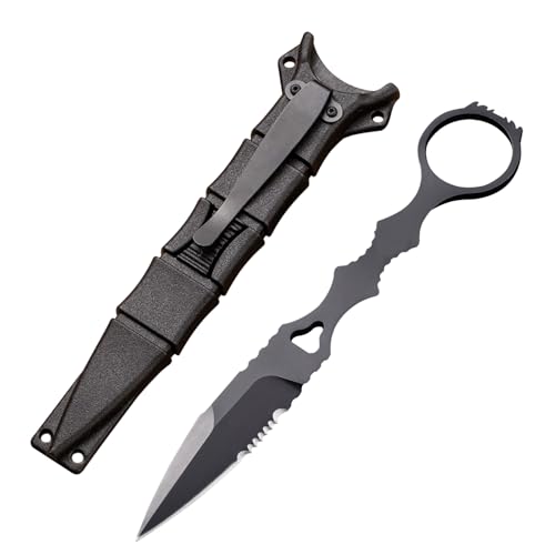 kaiyaya EDC Messer mit Scheide, 17CM 440C Neck Knife Scharfe Jagdmesser, Messer Feststehende Klinge, Taktisches Messer Outdoor Messer Kampfmesser Combat Knife für Outdoor Camping Angeln Wandern von kaiyaya