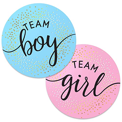 Gender Reveal Stickers,team boy or girl,Girl Or Boy,Hübsche Dekoration und Fotorequisiten für Babyshower und Geburt,Blau und Rosa Sticker zur Bekanntgabe des Geschlechts deines Babys（50+50er Set） von kajkey