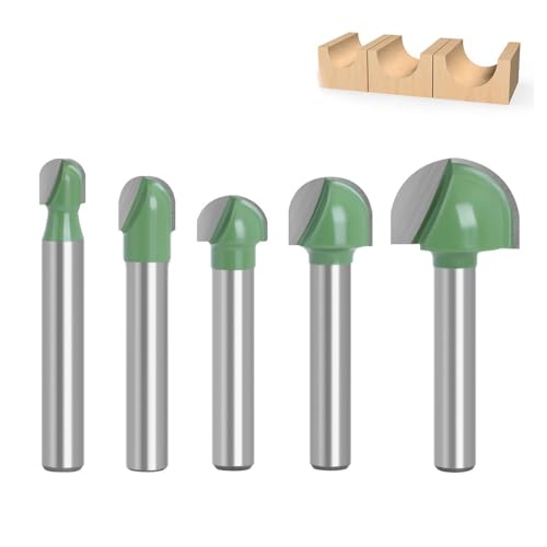 Schaft Oberfräser Hohlkehlfräser, 6 mm 5 Stücke, Rund Nase Cove Core Box Fräser, Holzbearbeitung Fräser, Hartmetall Holzbearbeitung Fräser, Radiusfräser Kugelfräser, Grün, 6mm /8mm /10mm /12mm /18mm Schaft Oberfräser Hohlkehlfräser, 6 mm 5 Stücke, Rund Nase Cove Core Box Fräser, Holzbearbeitung Fräser, Hartmetall Holzbearbeitung Fräser, Radiusfräser Kugelfräser, Grün, 6mm /8mm /10mm /12mm /18mm von kajkey