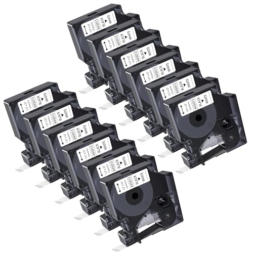 12x kamo Schriftbänder Kompatibel für Dymo D1 45013 45013s (12mm x 7m) Schwarz auf Weiß, für LabelManager 120P 160 210D 220P 260P 280 350D 360D 420P LabelPoint 100 150 200 LabelWriter 400 450 DUO von kamo
