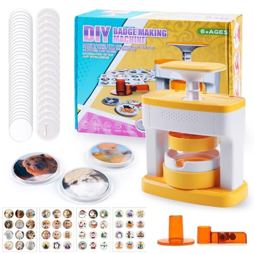 kamoly Button Maker Badge Machine, Buttonmaschine mit 48 Abzeichen, 55 mm Pin Badge Making Kit mit Kreisschneidern, Button Maker Für Personalisierte Dekorationen DIY Kreation kamoly Button Maker Badge Machine, Buttonmaschine mit 48 Abzeichen, 55 mm Pin Badge Making Kit mit Kreisschneidern, Button Maker Für Personalisierte Dekorationen DIY Kreation von kamoly