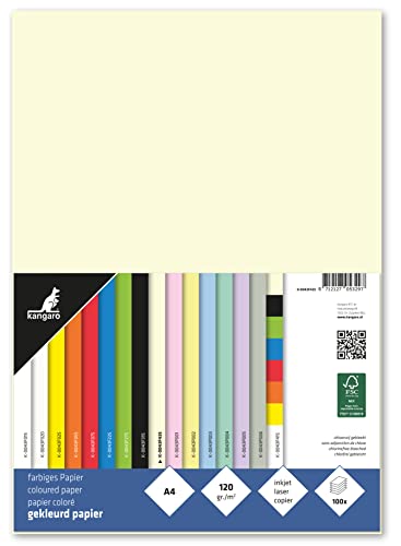 kangaro - Tonpapier Beige DIN A4-120g/m² FSC mix – 100 pack - Briefpapier Bastelpapier DIY, K-0043F435, 29.7x21x1.5 von Kangaro