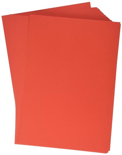 kangaro - Tonpapier Rot DIN A4 - 160g/m² FSC mix – 50 pack - Briefpapier Bastelpapier DIY, K-0039-075, 29.7x21x1 von kangaro