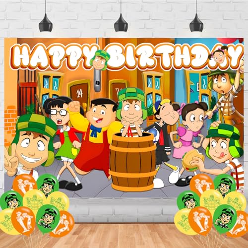 El Chavo Del Ocho Geburtstagsdekorationen, El Chavo Del Ocho Hintergründe für Party-Dekorationen, Anime-Happy Birthday-Banner, Hintergrund für Partyzubehör (1,5 x 0,9 m) von karg