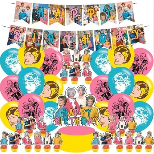 Goldene Mädchen-Party-Dekorationen, Geburtstagsparty-Zubehör für Cartoon-Mädchen, Partyzubehör, inklusive Banner – Kuchenaufsatz – 24 Cupcake-Topper – 18 Luftballons Goldene Mädchen-Party-Dekorationen, Geburtstagsparty-Zubehör für Cartoon-Mädchen, Partyzubehör, inklusive Banner – Kuchenaufsatz – 24 Cupcake-Topper – 18 Luftballons von karg