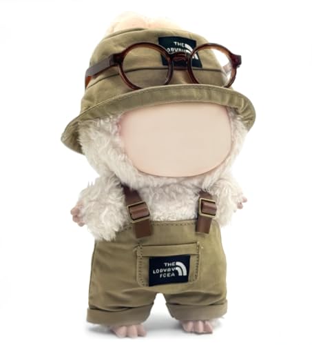 Kleidung für Labubu (keine Puppe) 17 cm / 6,7 Zoll Puppe für Labubu-Kleidung Labubu-Zubehör Overalls Hut Brille verkleiden sich stilvoll Outdoor niedlich für Labubu-Outfits (C) von karoking