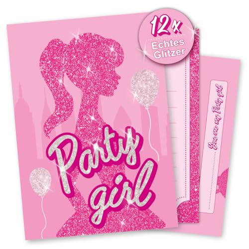 Einladungskarten BEAUTY PARTY mit echtem GLITZER • In PINK ROSA • Für Mädchen, Kinder-Geburtstag und Übernachtung • Einladung im Prinzessin-Look • 12 Karten + 12 Umschläge Einladungskarten BEAUTY PARTY mit echtem GLITZER • In PINK ROSA • Für Mädchen, Kinder-Geburtstag und Übernachtung • Einladung im Prinzessin-Look • 12 Karten + 12 Umschläge von karten Deluxe