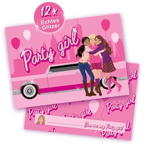 Beauty Einladungskarten mit echtem GLITZER • Für Geburtstag & Party in PINK ROSA • Einladung für coole Top-Model Mädchen & Teenager • Prinzessin-Stil • 12 Karten + 12 Umschläge Beauty Einladungskarten mit echtem GLITZER • Für Geburtstag & Party in PINK ROSA • Einladung für coole Top-Model Mädchen & Teenager • Prinzessin-Stil • 12 Karten + 12 Umschläge von karten Deluxe
