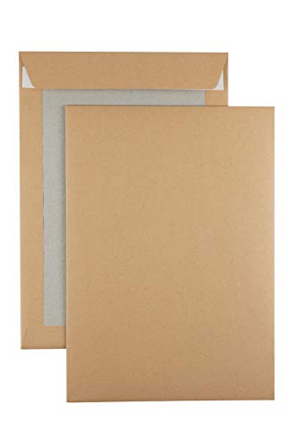100 Papprückwandtaschen Versandtaschen C4 oder B4, haftklebend, weiß, mit/ohne Fenster (B4-250x353mm-braun) von Karton-billiger