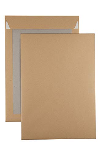 100 Papprückwandtaschen Versandtaschen C4 oder B4, haftklebend, weiß, mit/ohne Fenster (C4-229x324mm-braun) von Karton-billiger