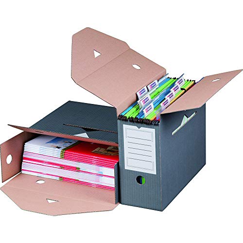 Archiv-Ablagebox für Hängemappen, 10er Pack, grau von karton-billiger