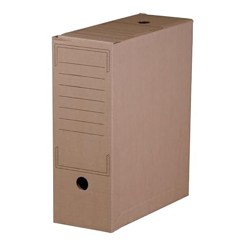 karton-billiger Archiv-Ablagebox mit Automatikboden, Archivschachtel, Archivbox, braun, 10 cm breit, 25 Stück von karton-billiger