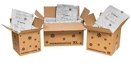 karton-billiger | Thermokarton Thermokartons Öko Tiefkühlversand Lebensmittelversand Thermoverpackung inkl. Inlay | 100% recyclingfähig | 3 Größen (71 Liter - 580x350x350mm, 3) von karton-billiger