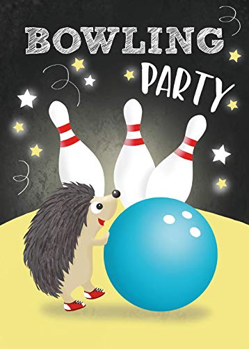 Bowling Einladungskarten für Mädchen und Jungen Kindergeburtstag Bowlingparty Geburtstag Party Einladung Kinder - 10 Karten - 14,8 x 10,5 cm Postkartenformat von katelein