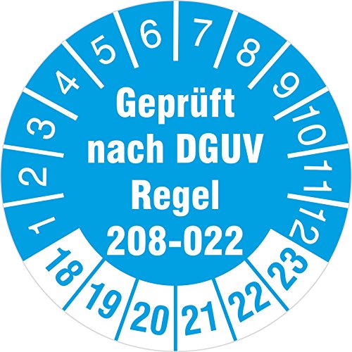 100 Stück geprüft nach DGUV Information 208-022 Prüfetiketten/Prüfplaketten 30 mm rund Türen und Tore 2018-23 von Kaufdeinschild