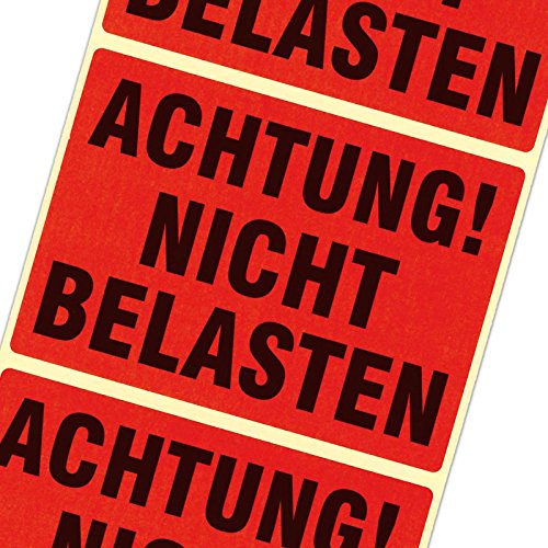 1000 Etiketten/Versandetiketten "Achtung nicht belasten" Haftpapier 105 x 72 mm leuchtend rot von kaufdeinschild