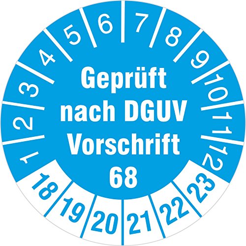 Prüfplaketten geprüft nach DGUV Vorschrift 68 Prüfetiketten 2022-27 (Durchmesser 30mm, 50) von kaufdeinschild