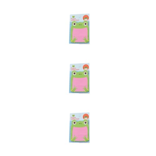 kawehiop 3 Satz von Cartoon niedliche Tier Haftnotizen abnehmbare Notiz Student Schreibwaren Schule Bürobedarf Memo Aufkleber Kinder Frosch, Frosch 3Satz von kawehiop