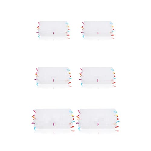 kawehiop 6 X (Multi) Durchsichtige Kunststoff Mesh Tuch Leinwand Blätter für die Herstellung von Brieftaschen Taschen Gitterfäden, Bastelarbeiten, DIY Bastelzubehör, 2Stk Mittel+2Stk Groß+2Stk Klein von kawehiop