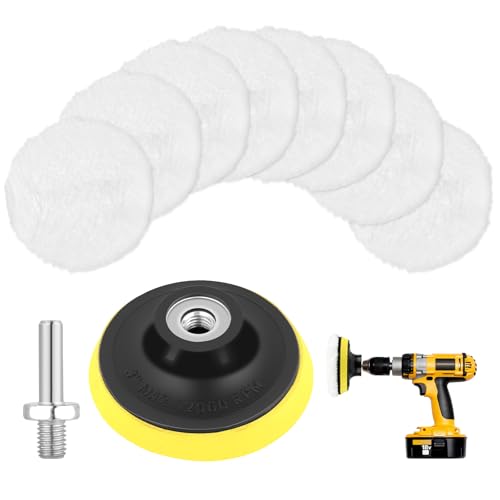 Kayqbonke 10 Stücke Polieraufsatz Akkuschrauber Set, 80mm Wolle Polierpad Mit M10-Bohreradapter, Auto Polierscheibe Polierpads, Polierschwamm für Polieren, Schleifen, Wachse Kayqbonke 10 Stücke Polieraufsatz Akkuschrauber Set, 80mm Wolle Polierpad Mit M10-Bohreradapter, Auto Polierscheibe Polierpads, Polierschwamm für Polieren, Schleifen, Wachse von kayqbonke