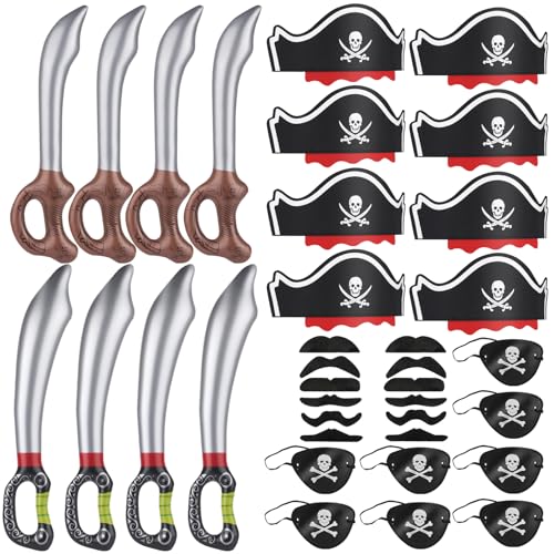 kayqbonke 36 Stk Piratenparty Kindergeburtstag, Piratenhut, Aufblasbares Piraten Spielzeug, Piraten Augenklappe, Falsche Schnurrbärte, Geschenkboxen für Geburtstag Halloween Maskerade Piratenparty kayqbonke 36 Stk Piratenparty Kindergeburtstag, Piratenhut, Aufblasbares Piraten Spielzeug, Piraten Augenklappe, Falsche Schnurrbärte, Geschenkboxen für Geburtstag Halloween Maskerade Piratenparty von kayqbonke