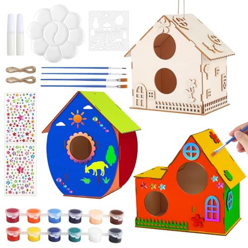 kayqbonke Vogelhaus Bausatz für Kinder, 3 Stück Vogelhaus zum Bemalen und Bauen, DIY Holz Vogelhäuschen Bausatz, Vogelhaus Selber Bauen Geschenke für Mädchen, Jungen kayqbonke Vogelhaus Bausatz für Kinder, 3 Stück Vogelhaus zum Bemalen und Bauen, DIY Holz Vogelhäuschen Bausatz, Vogelhaus Selber Bauen Geschenke für Mädchen, Jungen von kayqbonke