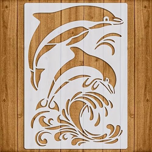 Wandschablone mit zwei Delfinen, wiederverwendbare Sprühfarbe, Schablonen zum Basteln, Malen auf Holz, Handwerk, Leinwand, Wände, Holzmöbel, Dekorationen, DIY, Scrapbooking Wandschablone mit zwei Delfinen, wiederverwendbare Sprühfarbe, Schablonen zum Basteln, Malen auf Holz, Handwerk, Leinwand, Wände, Holzmöbel, Dekorationen, DIY, Scrapbooking von kbatuo
