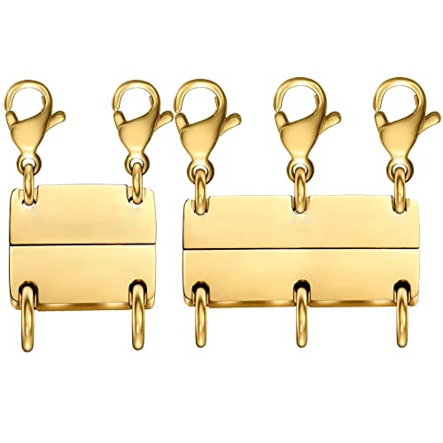 Kcctoo Halsketten-Verschluss, Schmuck-Trenner, Gold und Silber, magnetisch, mehrere Halskettenverschlüsse für Damen, mehrlagiger Look von kcctoo