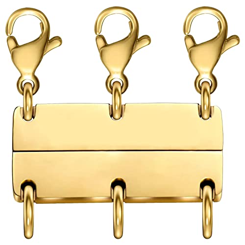 Kcctoo Halsketten-Verschluss, Schmuck-Trenner, Gold und Silber, magnetisch, mehrere Halskettenverschlüsse für Damen, mehrlagiger Look von kcctoo