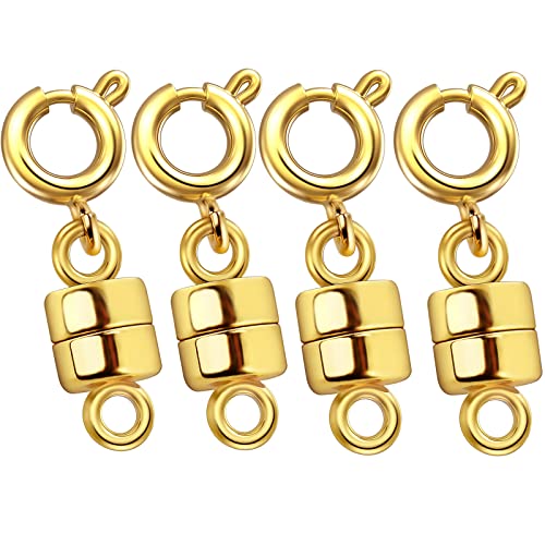 Kcctoo Halskettenverschlüsse und Verschlüsse – Gold- und versilberte Rohrschlossverbinder für mehrschichtige Armbänder, Schmuck, mehrsträngige Bastelarbeiten, Halsketten-Abstandshalter von kcctoo