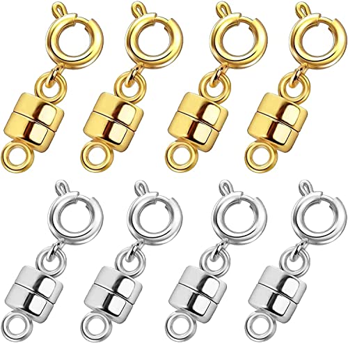 Kcctoo Magnetische Halskettenverschlüsse und Verschlüsse – Vergoldet und versilbert, Rohrverschluss-Verbinder für mehrschichtige Armbänder, Schmuck, mehrere Stränge, Handwerk, Halsketten, Abstandshalter von kcctoo