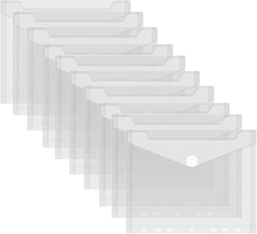 10 Stück transparente Ordner, Kunststoffhülle, A5, mit 7 Löchern, für lose Blätter, transparenter Ordner, wasserdicht, geeignet für die Unterzeichnung von Verträgen und Prüfungsdokumenten und von kclkda